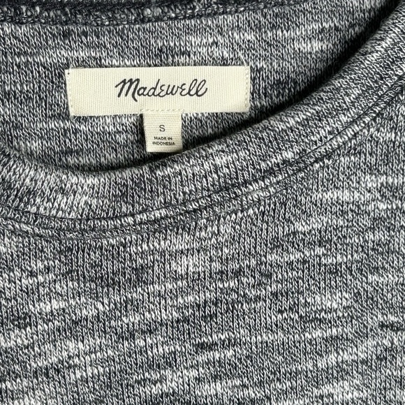 Madewell Textured Crew Neck Sweatshirt Heather Coal Size Small Cotton Office - Picture 8 of 12